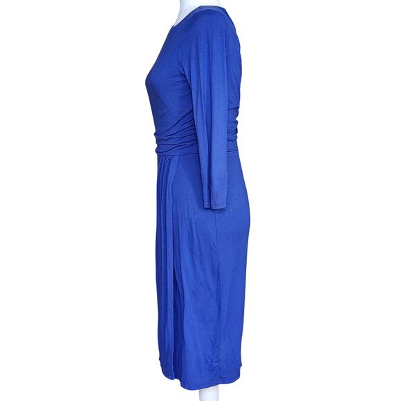 Boden Blue Jersey Stretch Dress Women’s Size 6 | Knee Length, 3/4 Sleeve - Picture 5 of 8